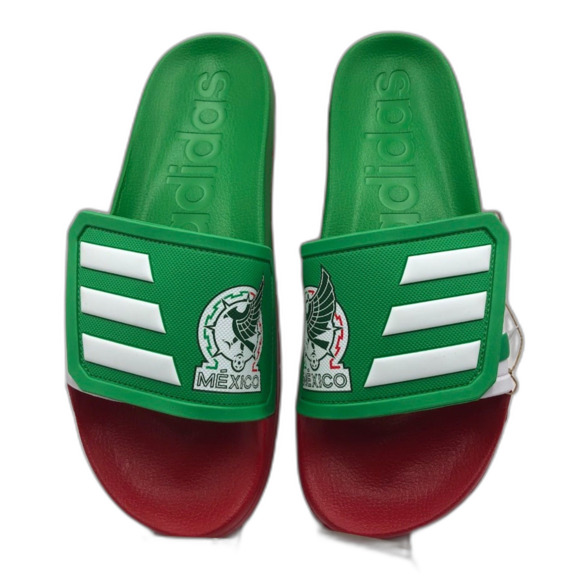 Adidas Slide Sandals Unisex Mens 12 Womens 13 Mexico NWT Adilette Slip On Shoes - Picture 1 of 14